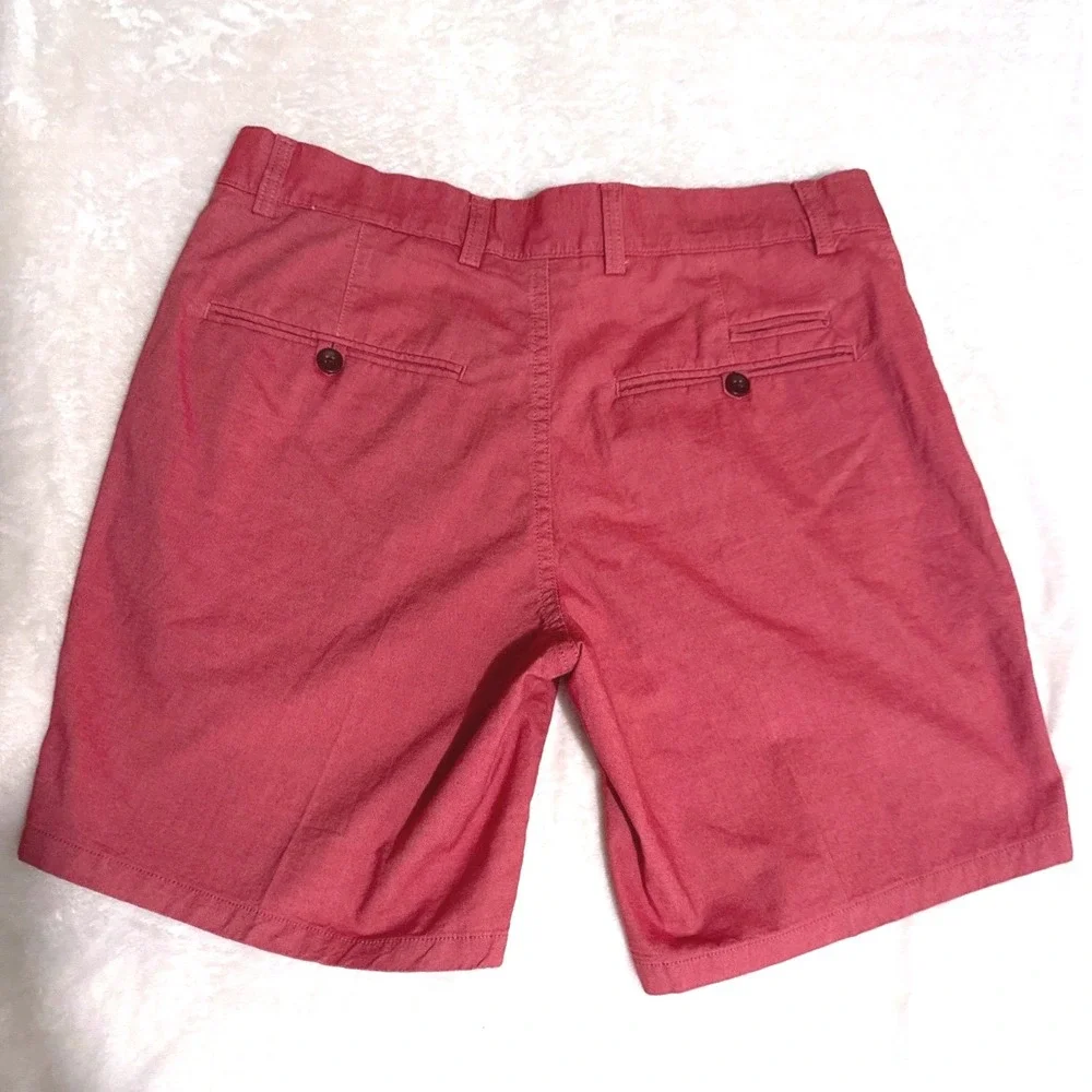 Banana Republic Mens Aiden Short Size 31 Red Slim Fit Cotton Stretch Chino